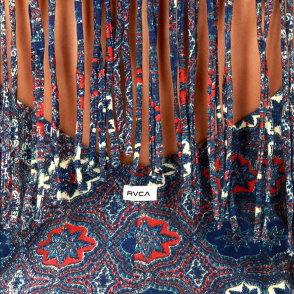 RVCA Burder blue print maxi dress - Picture 5 of 8